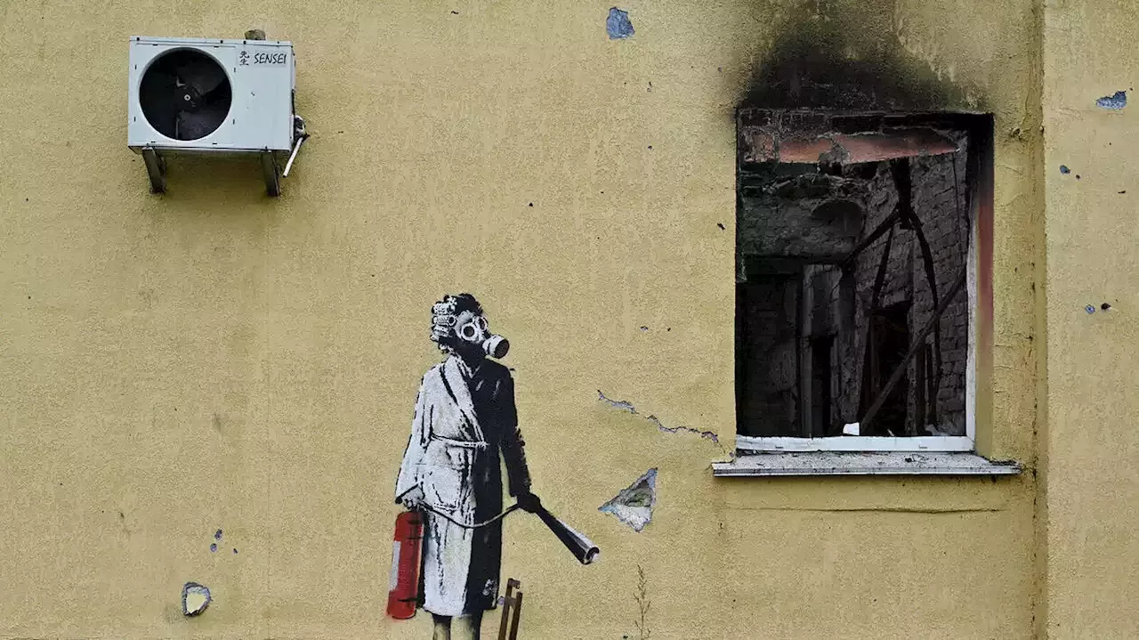 Banksy dévoile six nouvelles œuvres sur des bâtiments ukrainiens en