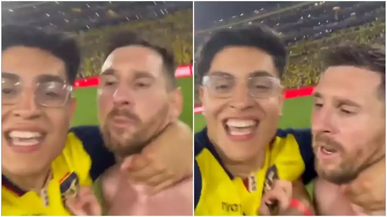 Lionel Messi vivió un incómodo momento con un hincha de Ecuador que