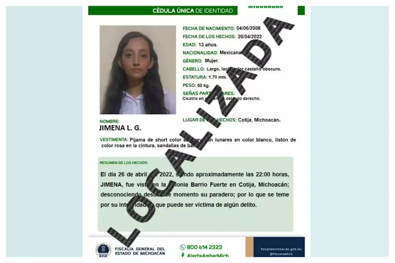 Jimena La Ni A De A Os Desaparecida En Cotija Es Localizada Con Vida