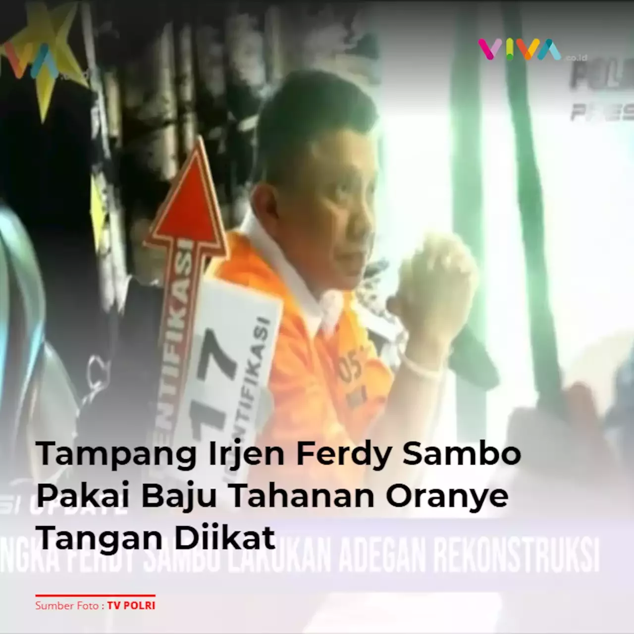 Tampang Irjen Ferdy Sambo Pakai Baju Tahanan Oranye Tangan Diikat