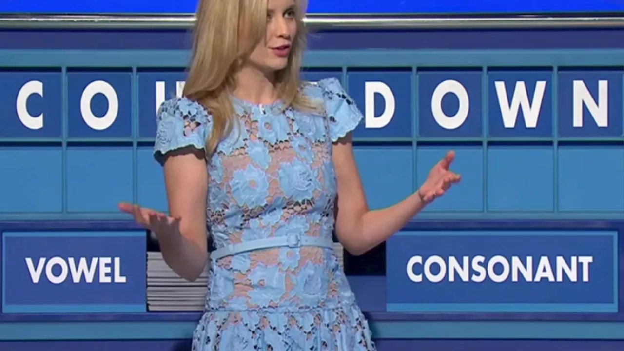 Countdowns Rachel Riley Dazzles Fans In Nude Illusion Lace Dress On