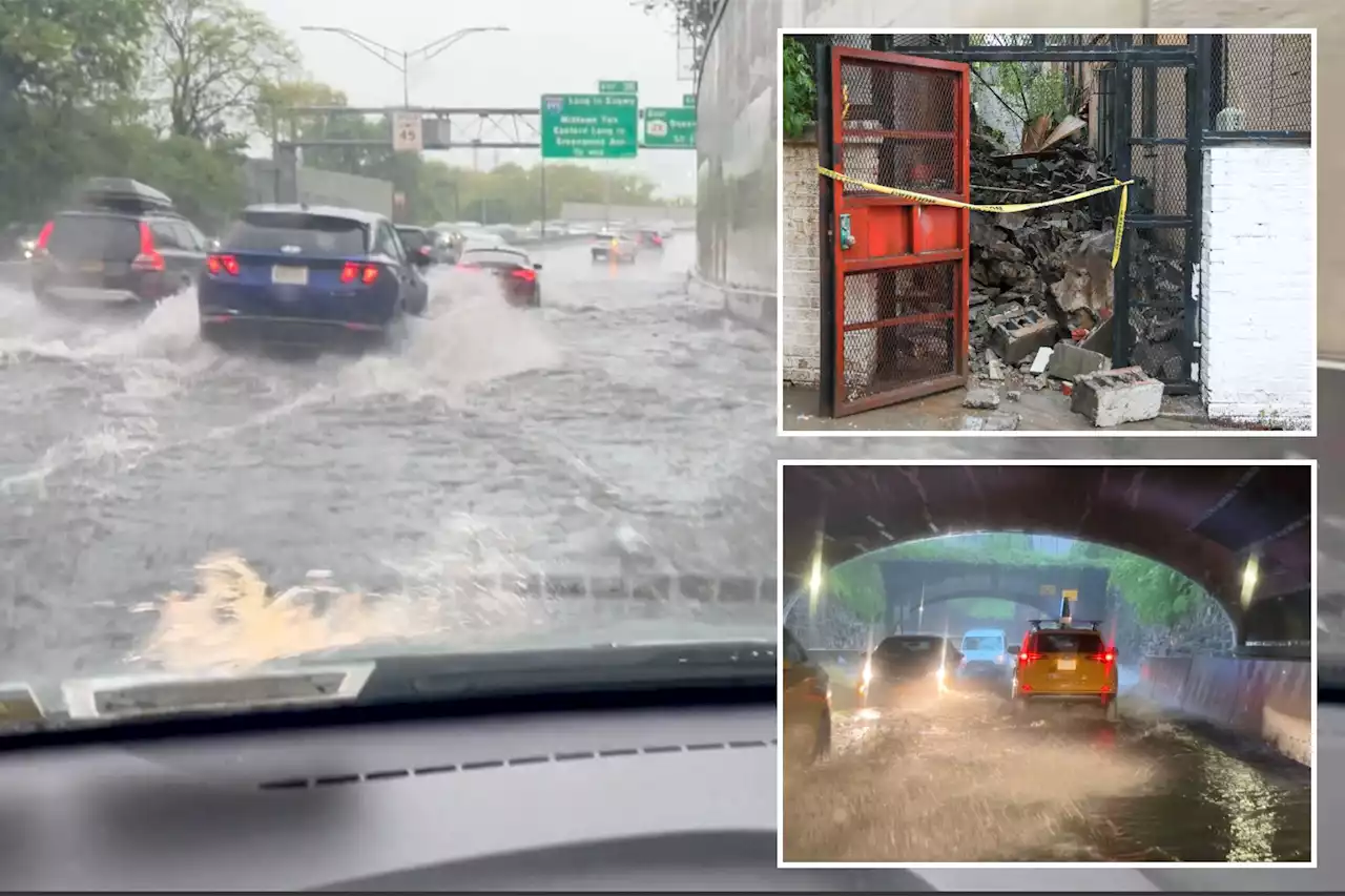 Nonstop Rain Causes Severe Flooding Partial Wall Collapse In NYC