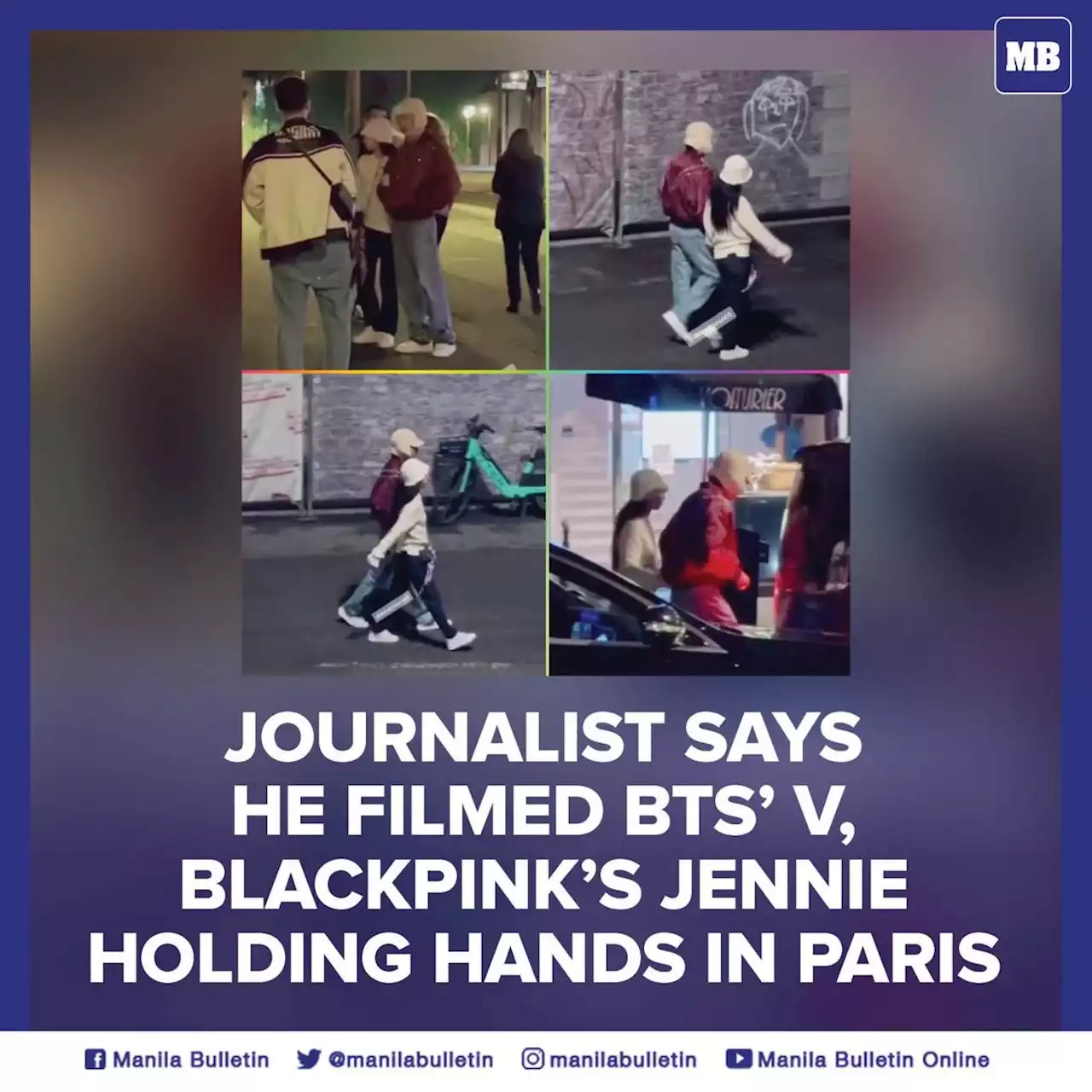 Journalist Says He Filmed Bts V Blackpinks Jennie Holding Hands In