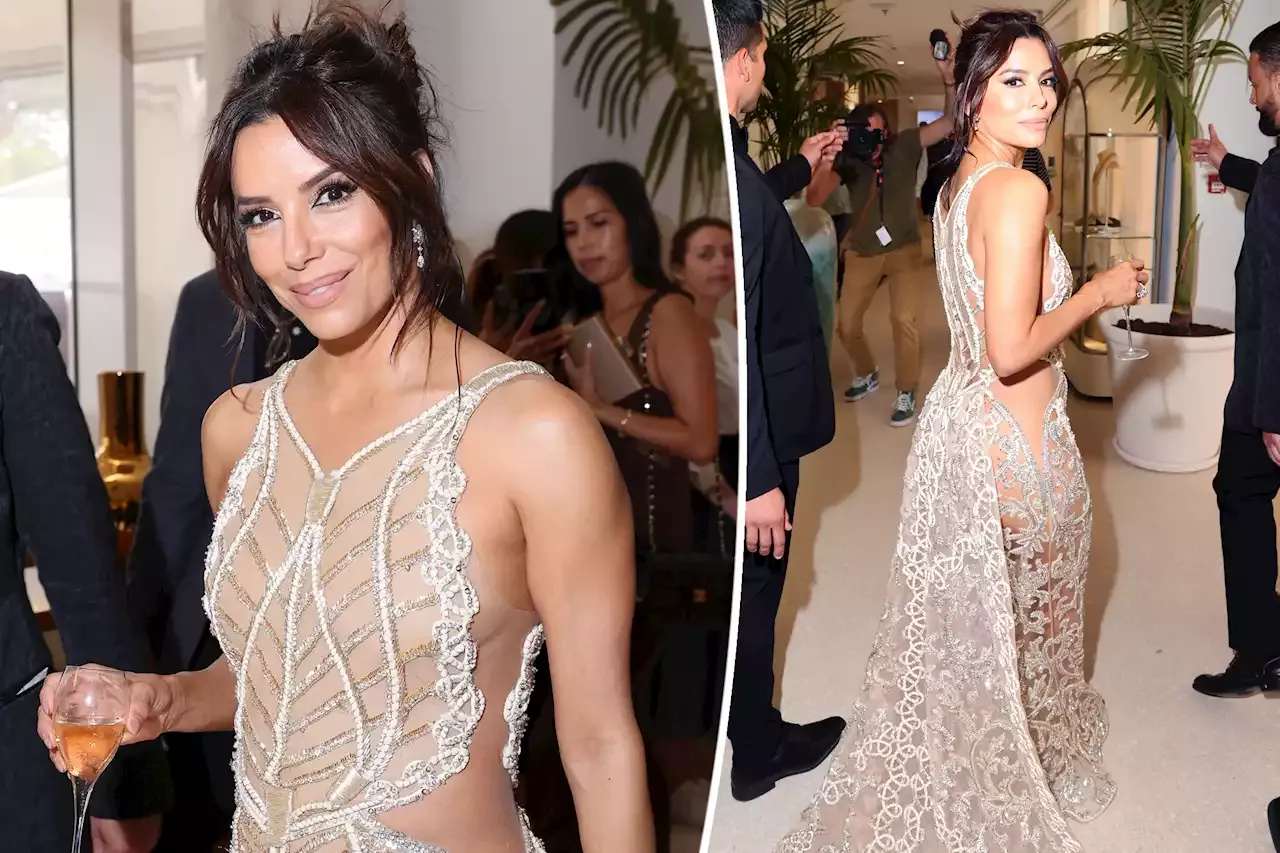 Eva Longoria Is Nearly Nude In Sheer Naked Dress At Cannes Film