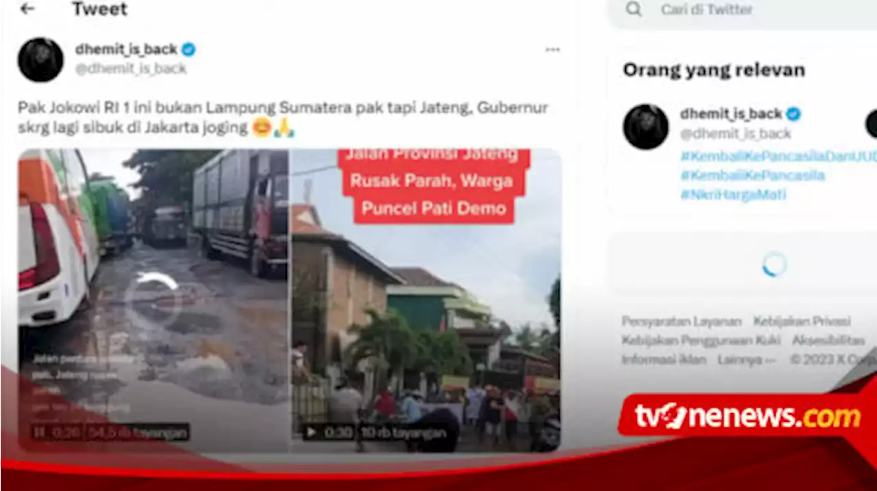 Lapor Pak Jokowi Jalan Rusak Ini Bukan Di Lampung Tapi Di Jawa Tengah