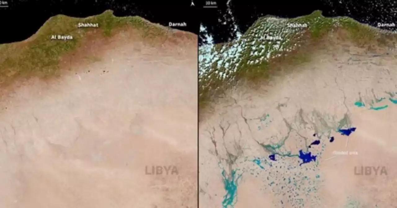 Imagens de satélite mostram antes e depois de tragédia na Líbia