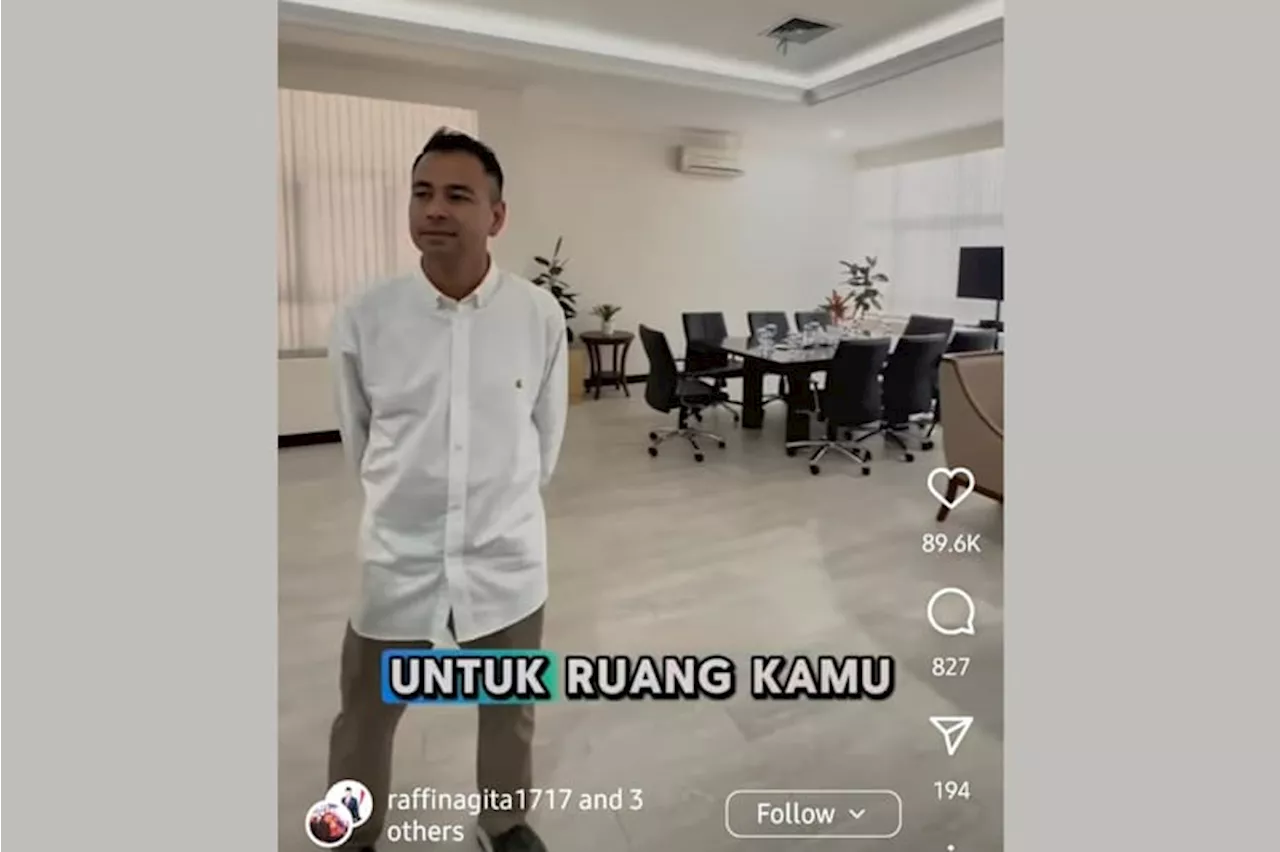 Jadi Utusan Khusus Raffi Ahmad Dapat Kantor Setara Menteri Raffi Ahmad