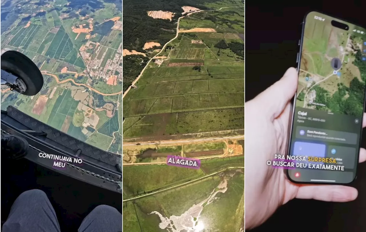 Celular de influencer cai de avião durante salto de paraquedas em SC e