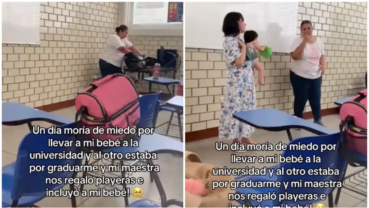 Mam Estudiante Se Grad A Lleva A Su Beb A Su Ltima Clase Y Maestra