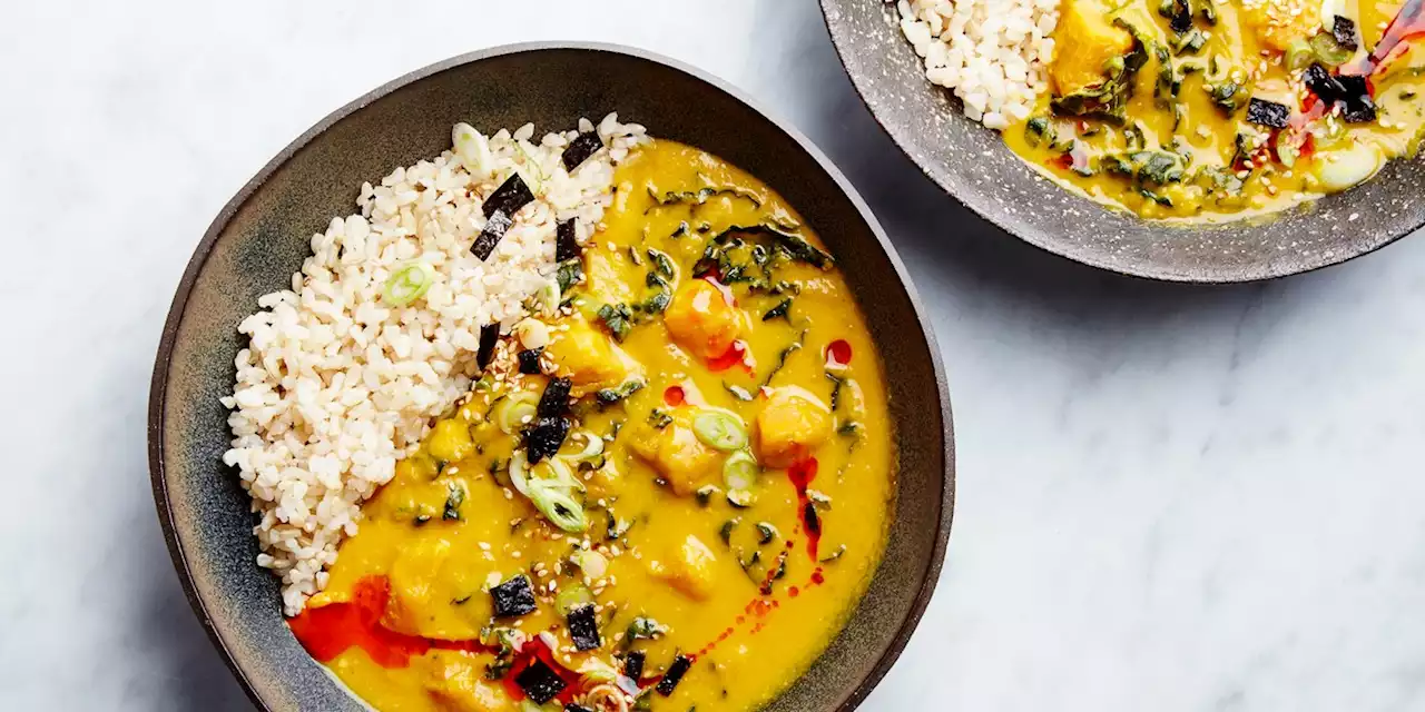 Miso-Tahini Squash Soup with Brown Rice