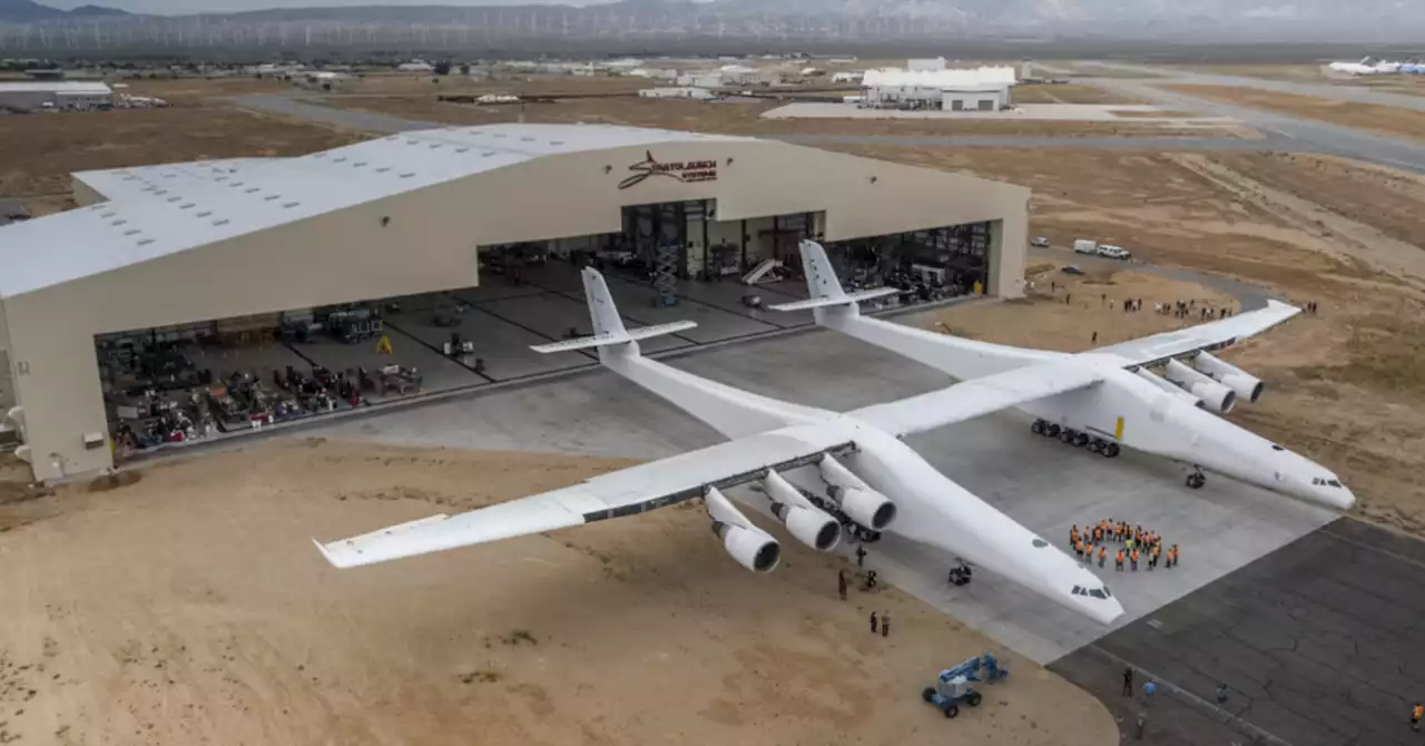 Stratolaunch, the world's largest airplane and built to launch rockets, takes first flight