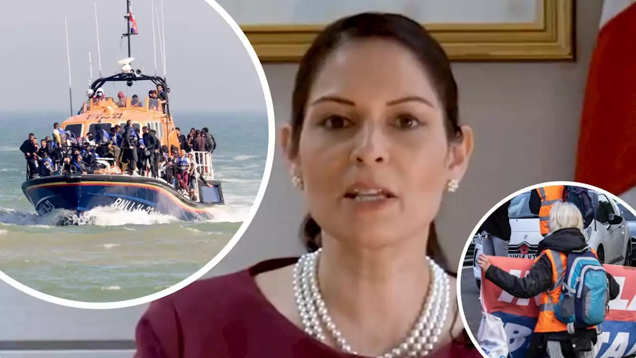 Priti Patel pledges 'crackdown' on eco protesters and migrant Channel crossings in 2022