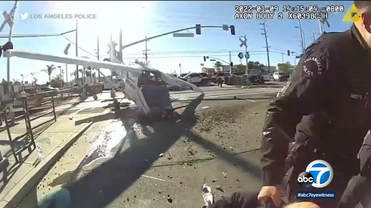 Pilot pulled from crashed plane in Pacoima moments before Metrolink train slammed into aircraft