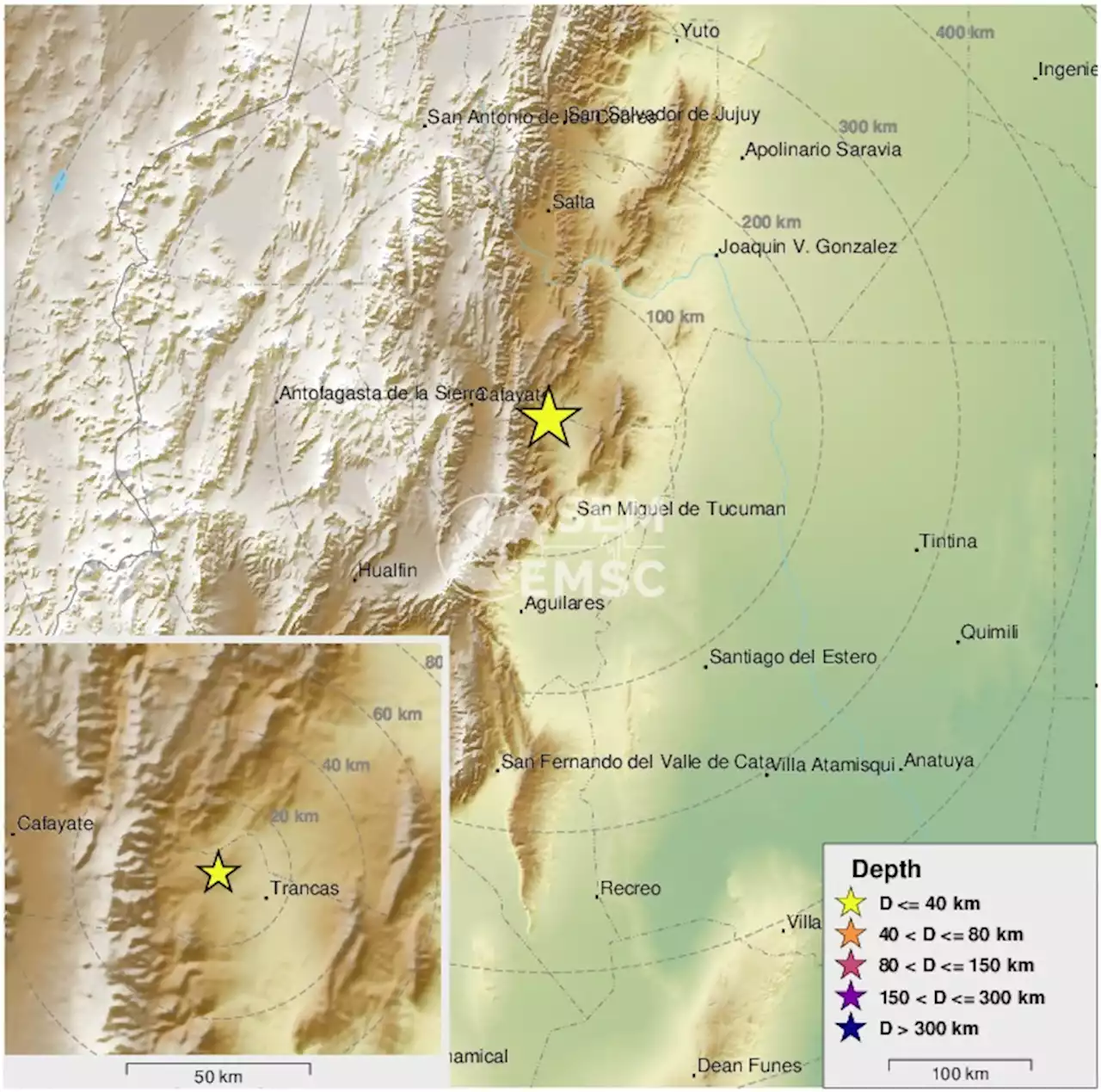 Earthquake, Magnitude 5.6 - TUCUMAN, ARGENTINA - 2022 January 10, 08:36:07 UTC