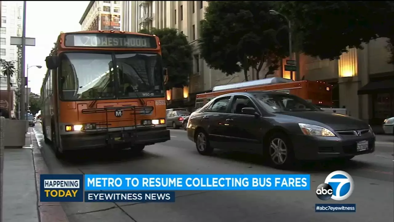 LA Metro resumes bus fare collection for first time since start of the COVID-19 pandemic