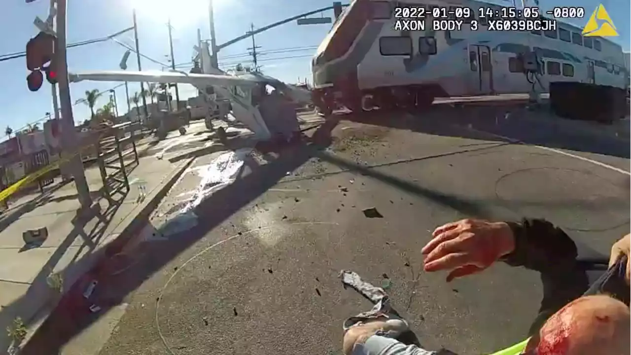 Watch: Plane Crash-Lands, Gets Hit by Train Seconds Later