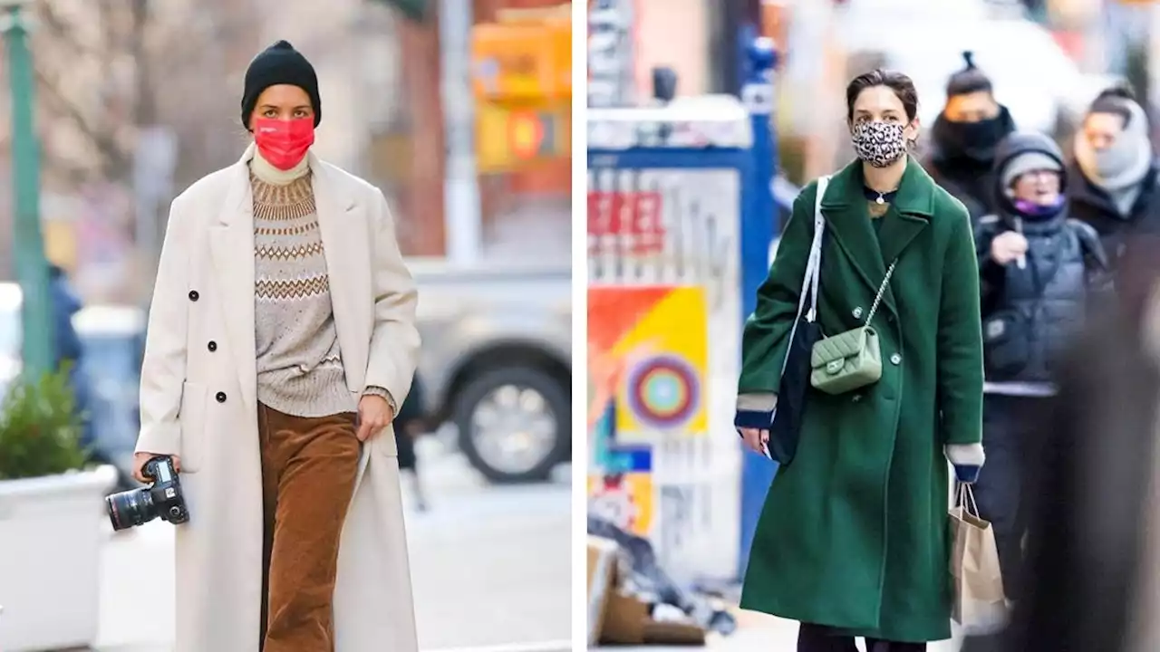 Cappotti invernali: ecco i modelli casual chic di Mango scelti da Katie Holmes (da comprare ora nei saldi)