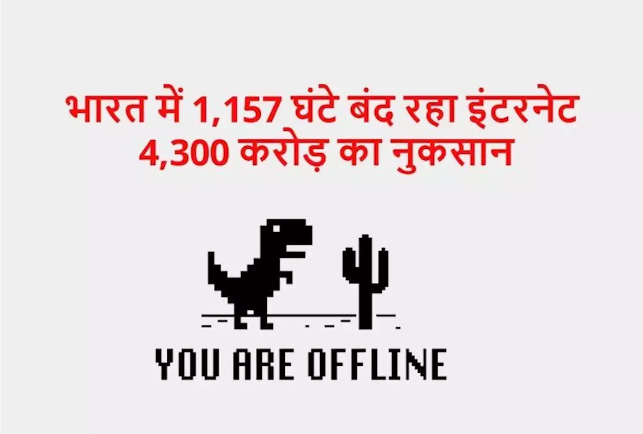 Internet Shutdown 2021: इंटरनेट बंद होने से दुनिया को 40 करोड़ का नुकसान, भारत में 1,157 घंटे बंद रहा इंटरनेट