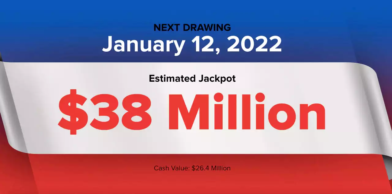 Powerball winning numbers for Wednesday, Jan. 12, 2022; jackpot $38 million