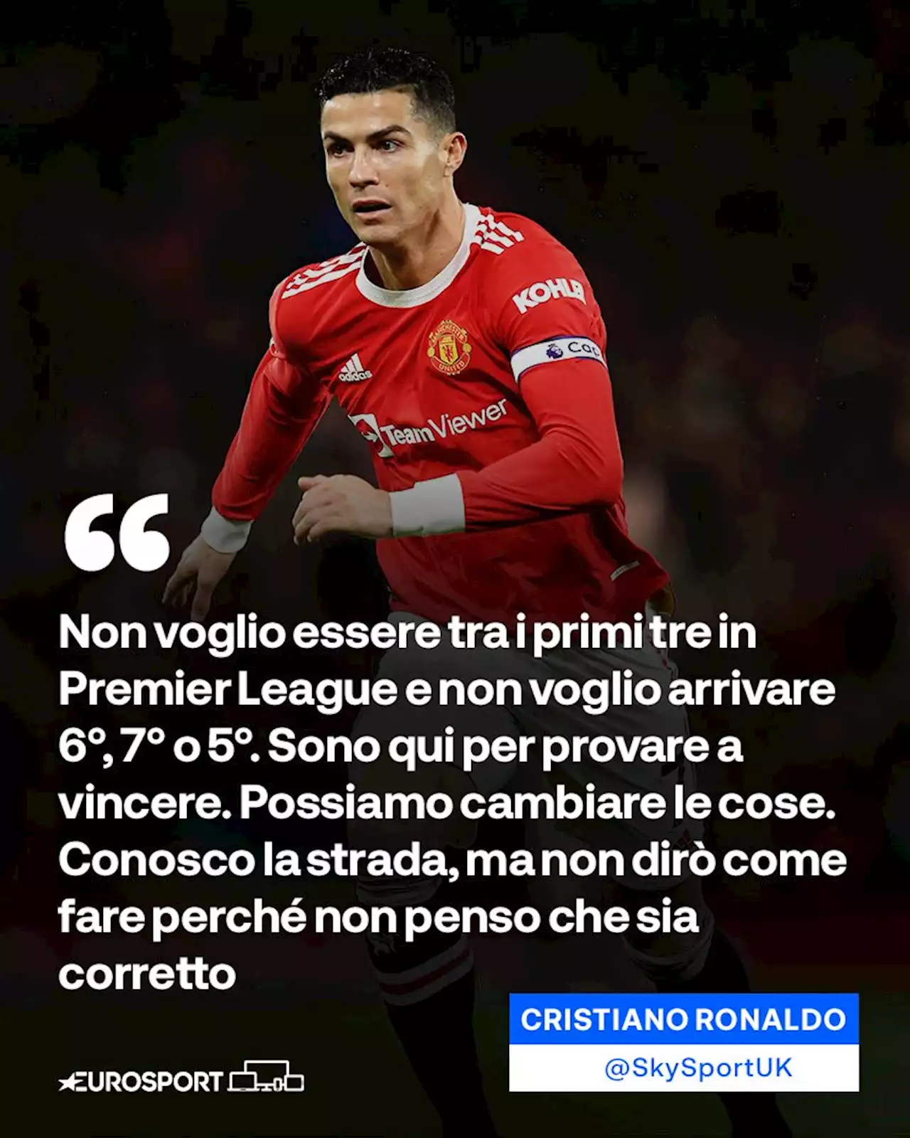 PREMIER LEAGUE - Cristiano Ronaldo: 'Sono qui per vincere, non gioco per il secondo posto'