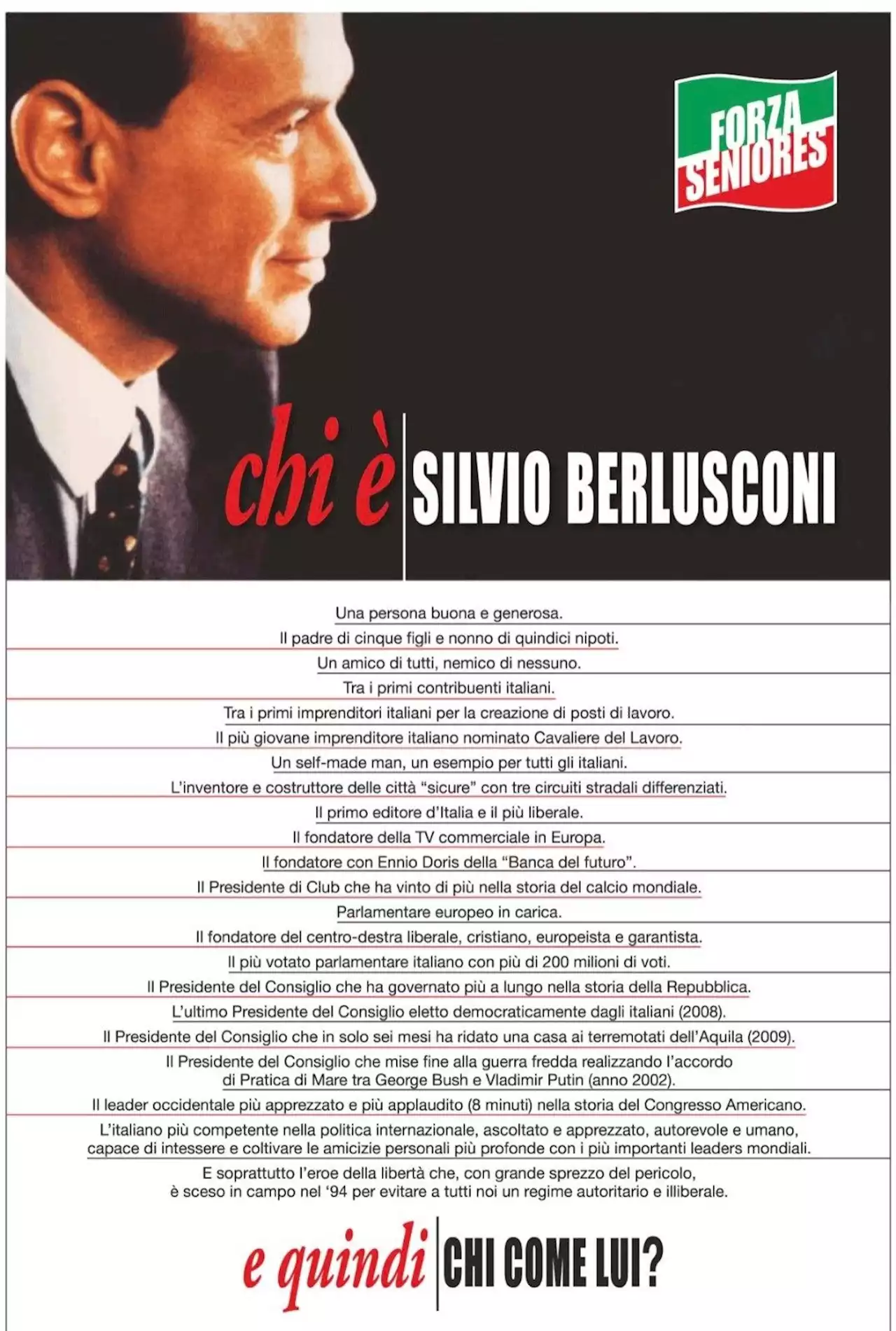 'Mi chiamo Silvio. Sono buono, generoso, amico di tutti. Un eroe della libertà' (di S. Baldolini)