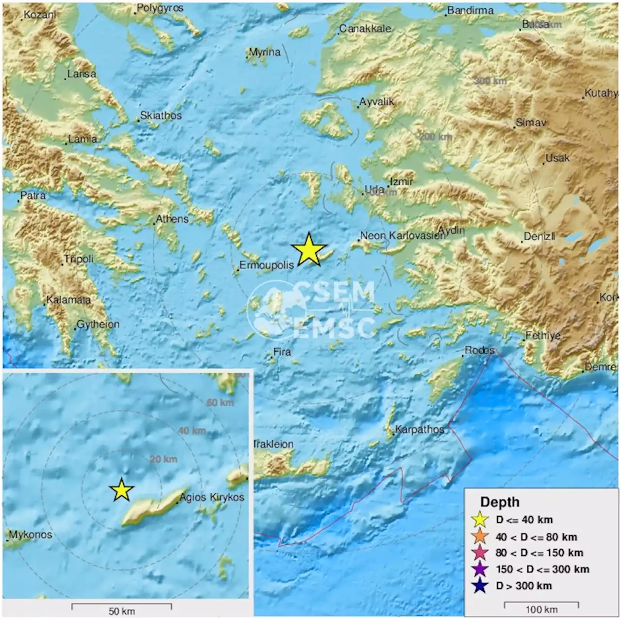 Earthquake, Magnitude 4.3 - DODECANESE ISLANDS, GREECE - 2022 January 12, 22:54:24 UTC