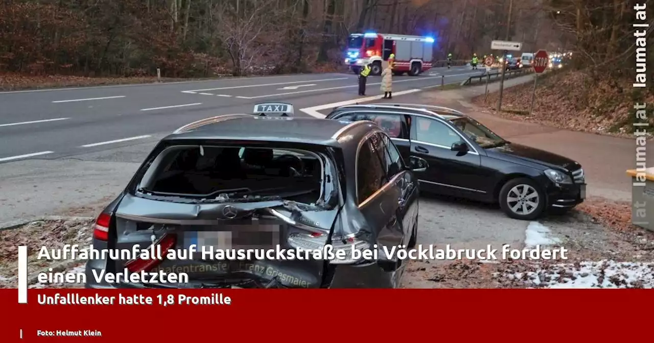 Auffahrunfall auf Hausruckstraße bei Vöcklabruck fordert einen Verletzten | laumat|at