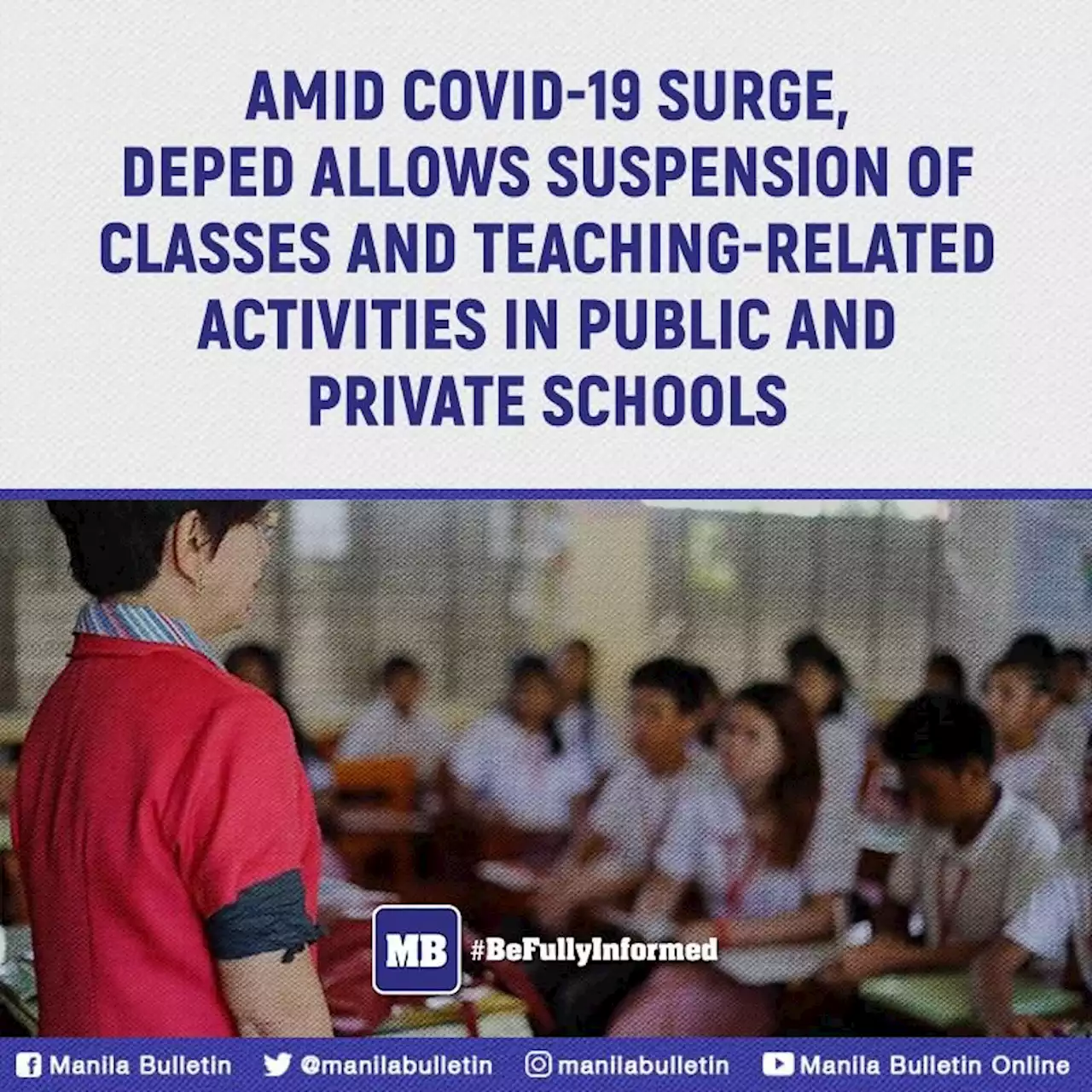 DepEd allows suspension of classes, teaching-related activities amid COVID-19 surge