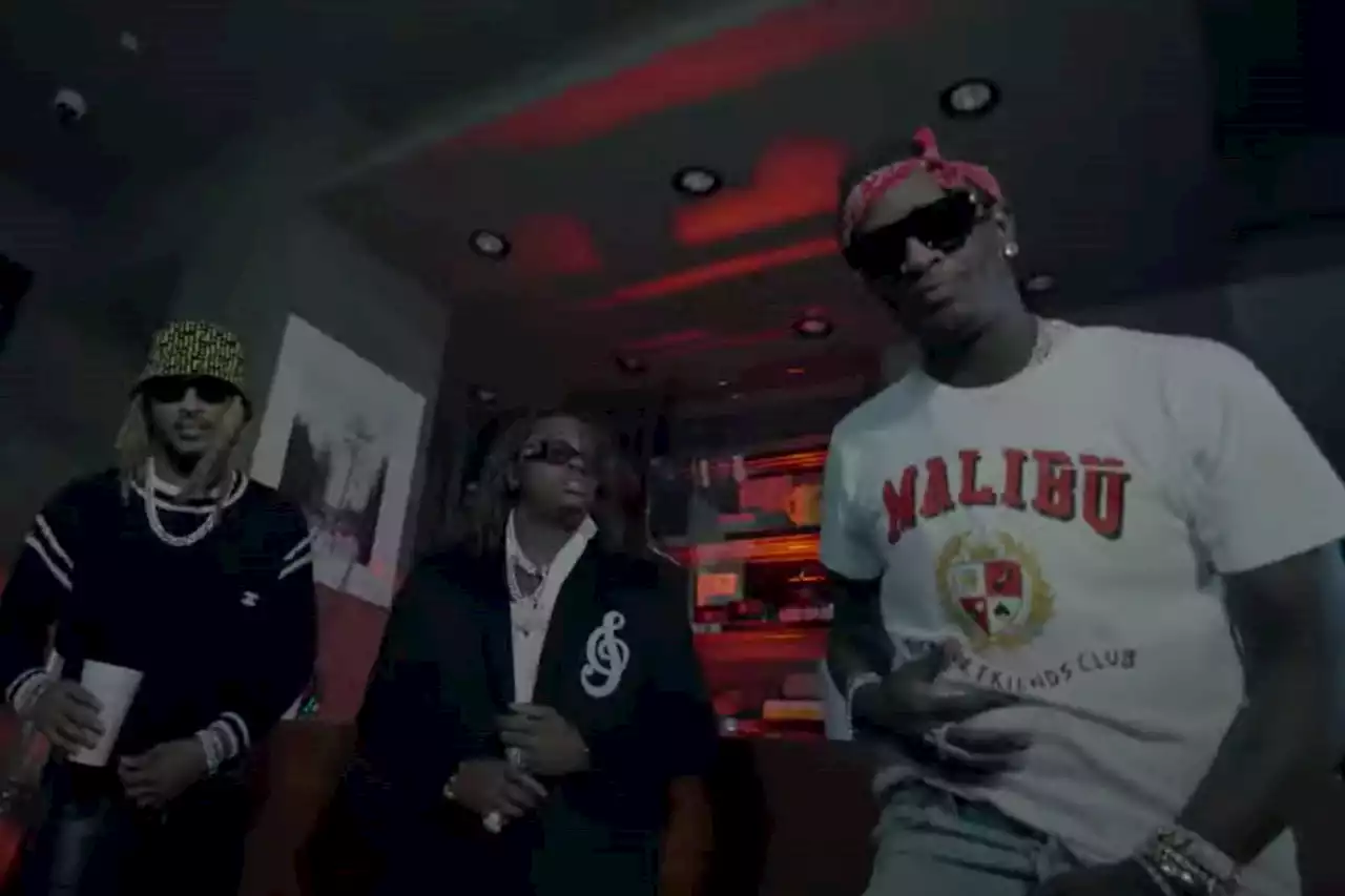 Gunna, Future and Young Thug Drop Cash at a Strip Club in 'Pushin P' Video