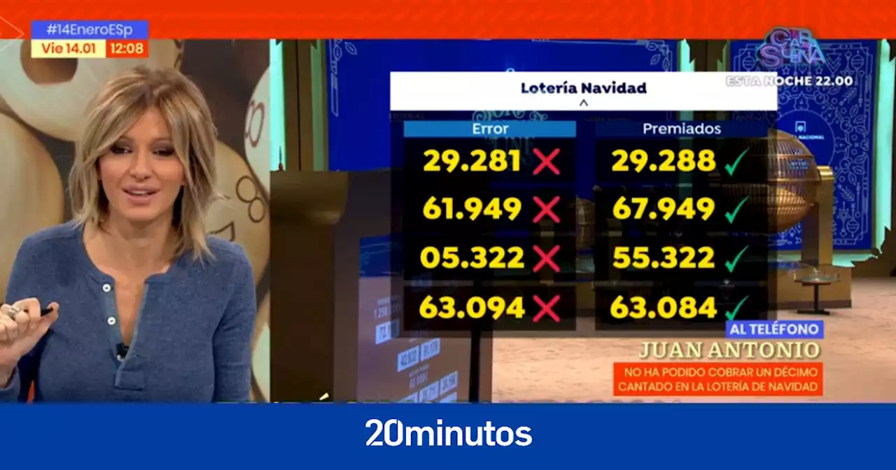 Susanna Griso habla con un afectado por los 'décimos fantasma' de la Lotería de Navidad: 'Hay que modernizar el sorteo'