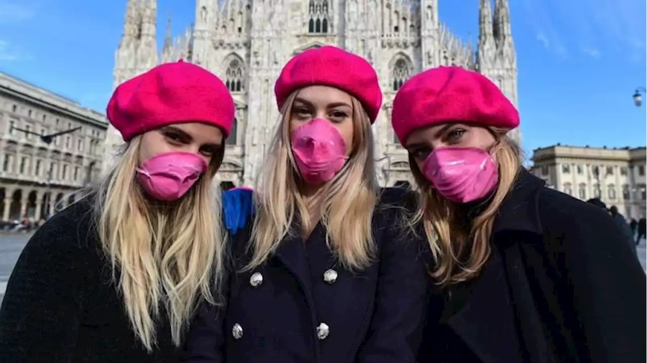 Italian police object to pink Covid masks