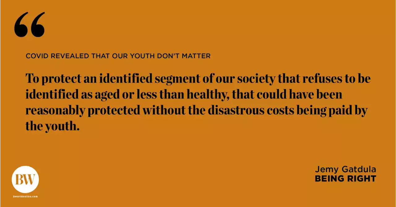 COVID revealed that our youth don’t matter - BusinessWorld Online