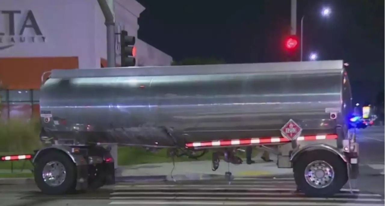 One Killed In Woodland Hills Tanker Truck Crash; 1,000 Gallons Of Fuel Spill