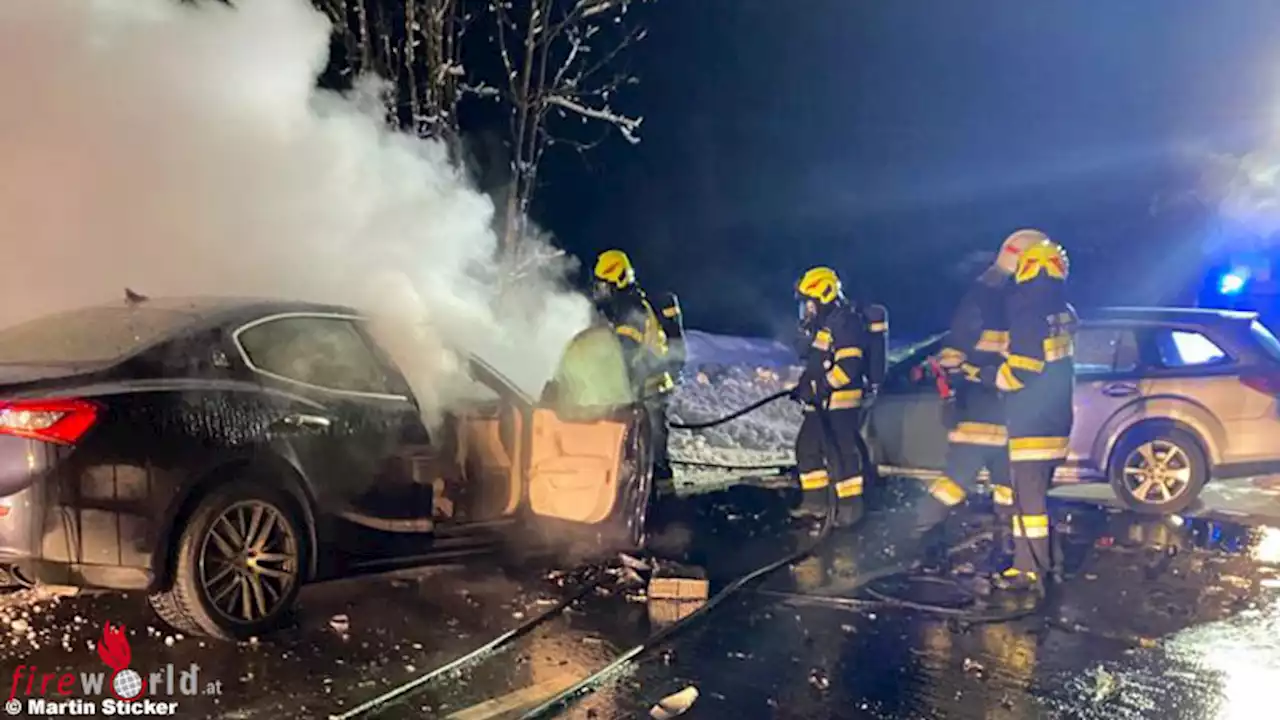 Ktn: Verletzte Lenker und brennendes Fahrzeug nach Kollision auf der B 85 bei St. Jakob im Rosental