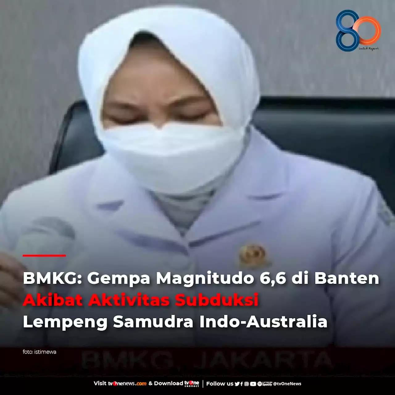 BMKG: Gempa Magnitudo 6,6 di Banten Akibat Aktivitas Subduksi Lempeng Samudra Indo-Australia