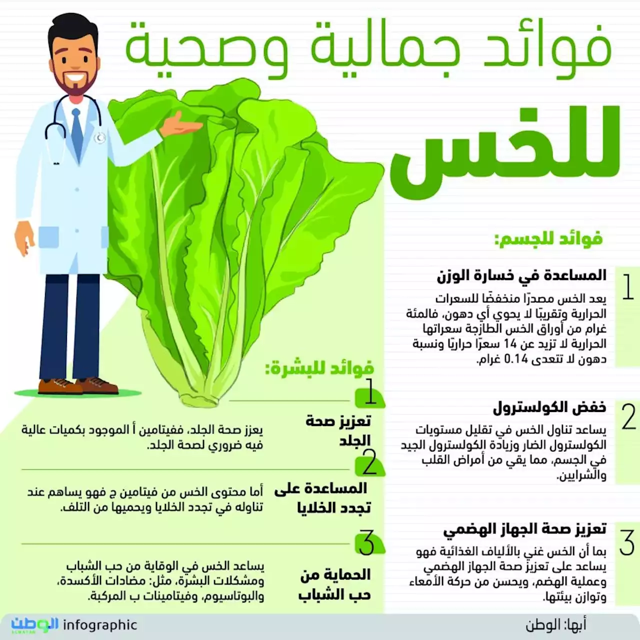 فوائد جمالية وصحية للخس
