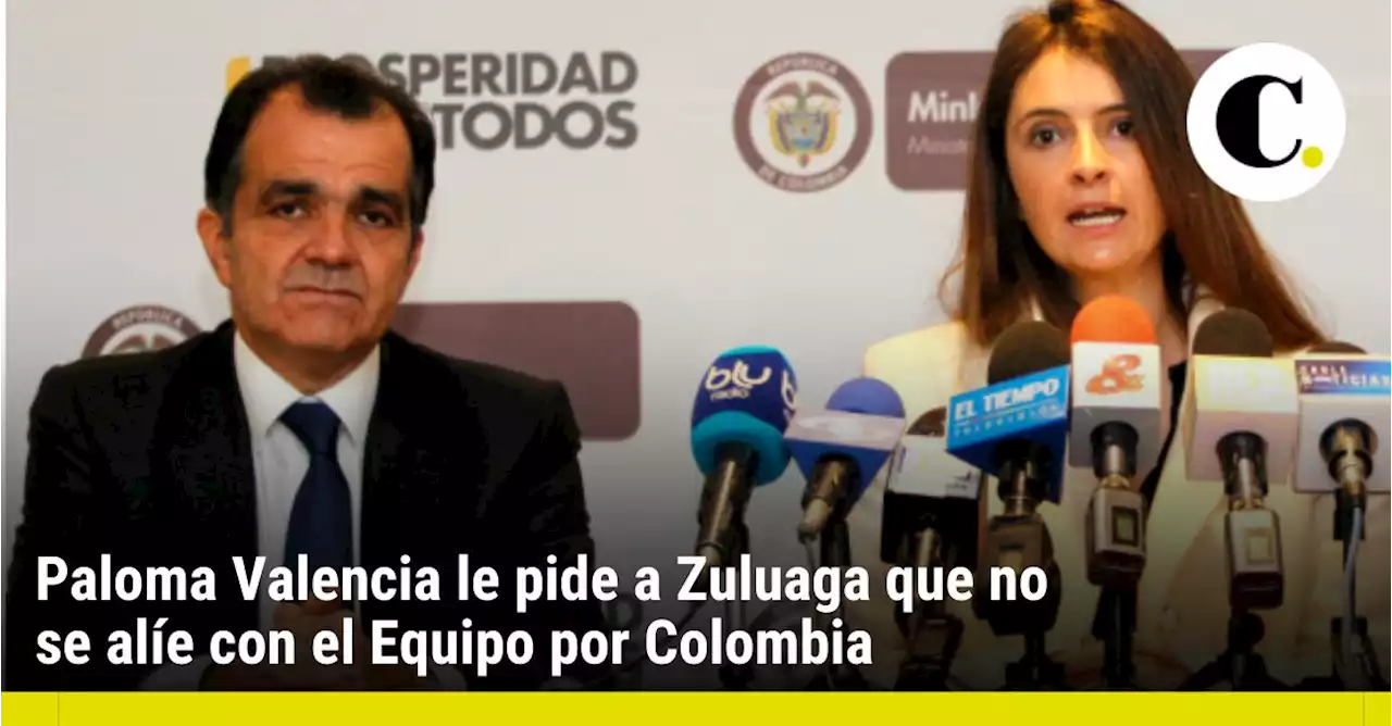 Paloma Valencia le pide a Zuluaga que no se alíe con el Equipo por Colombia