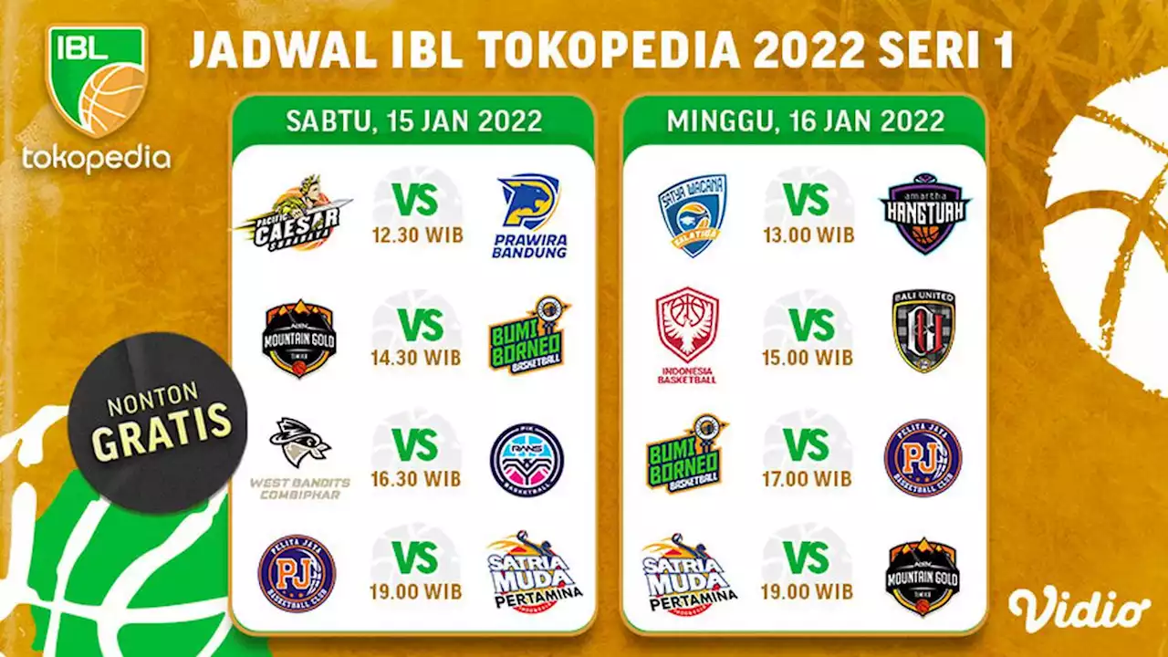 Link Live Streaming IBL 2022 Seri 1 Pekan Perdana di Vidio Pekan Ini