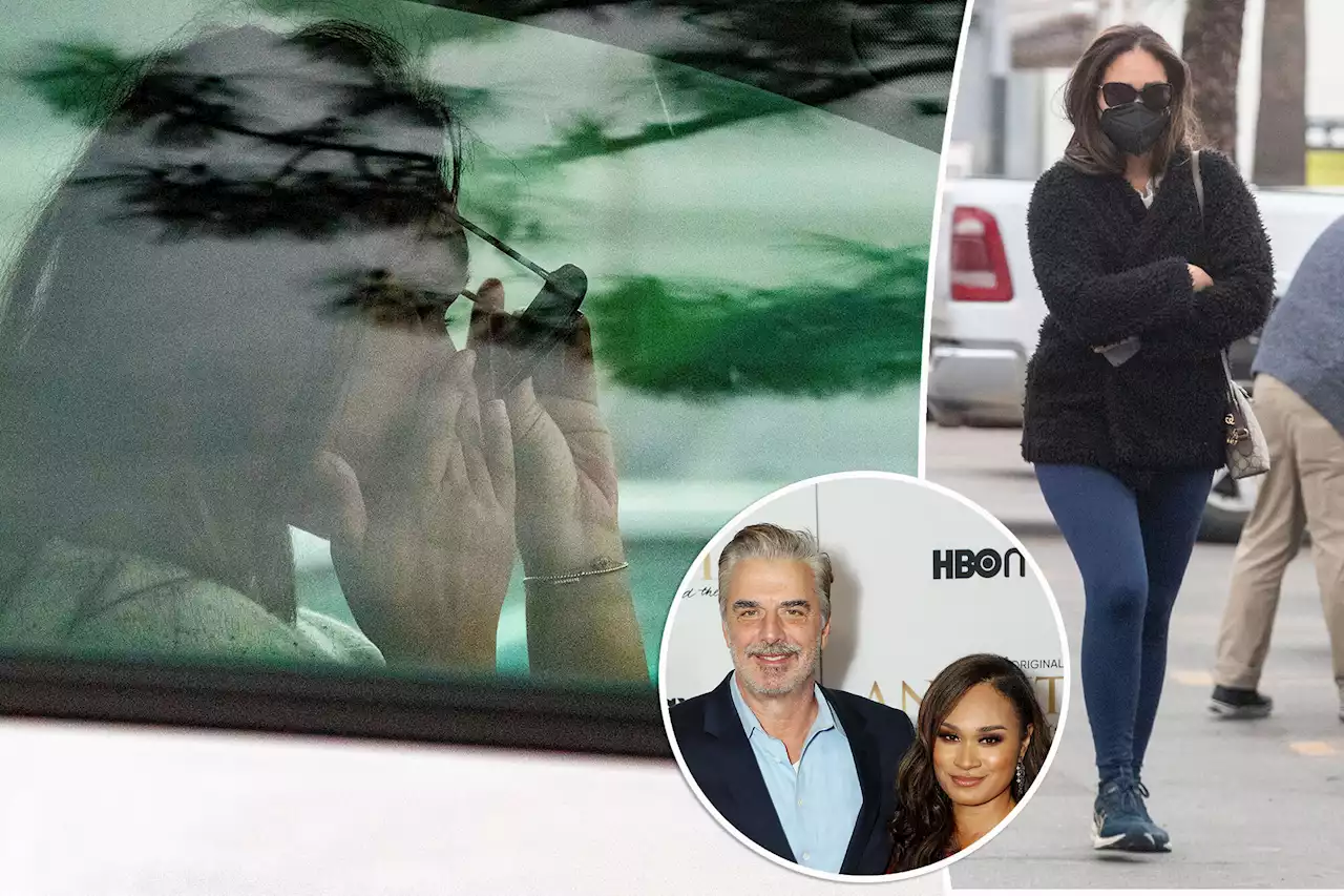 Chris Noth’s wife Tara Wilson seen crying in her car in LA sans wedding band