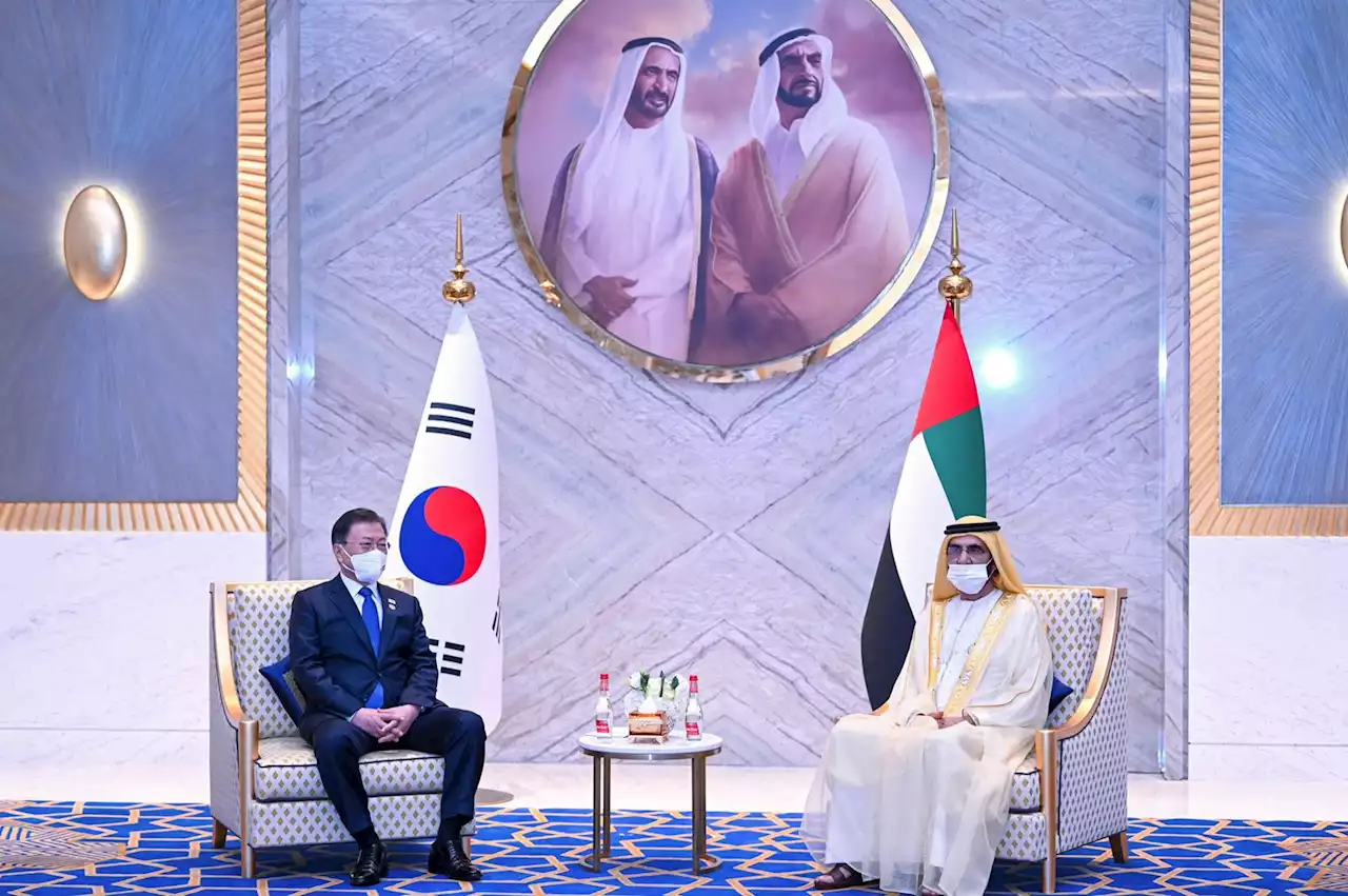 نائب الرئيس الإماراتي يبحث مع رئيس كوريا الجنوبية تعزيز العلاقات الثنائية