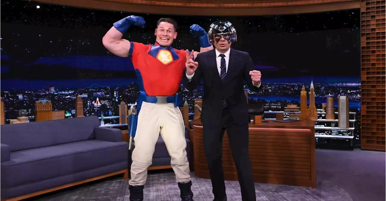 John Cena Laments Losing His Peacemaker Helmet to Jimmy Fallon: 'A Sucker's Bet'