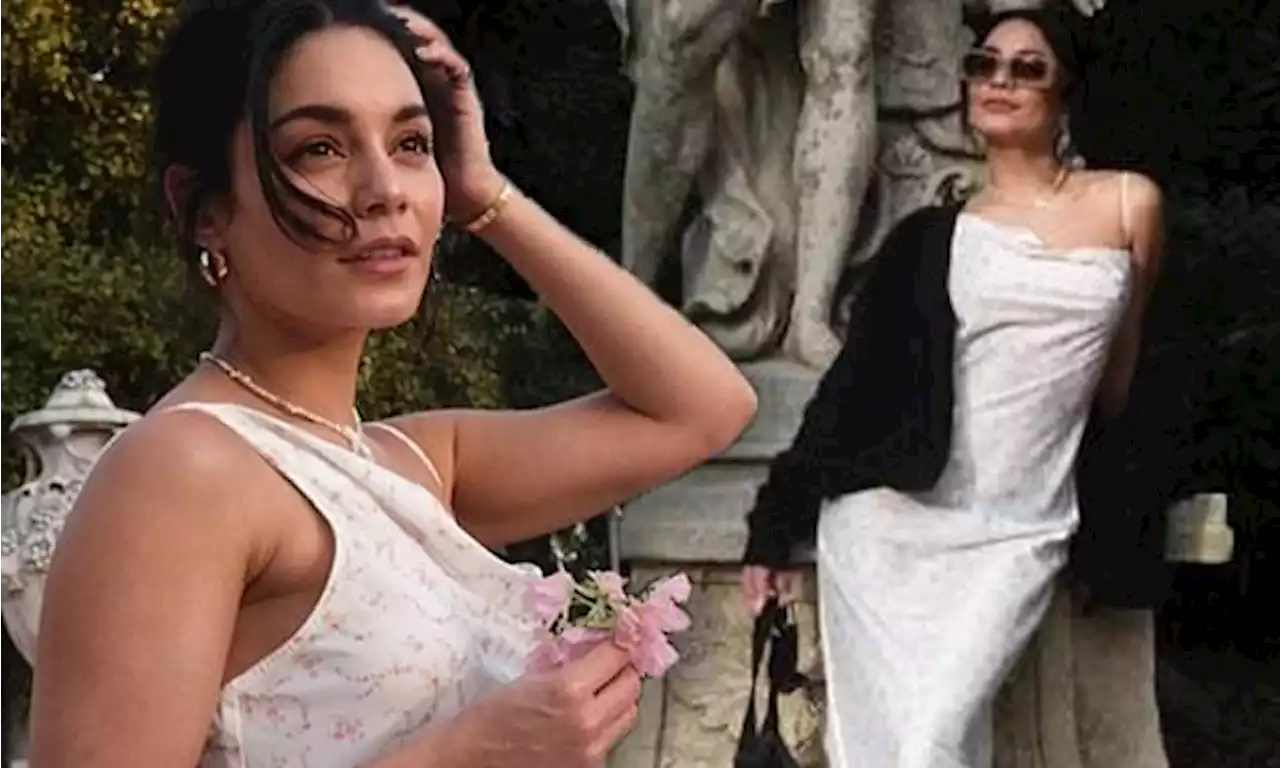 Vanessa Hudgens looks lovely in white as she visits Huntington Gardens