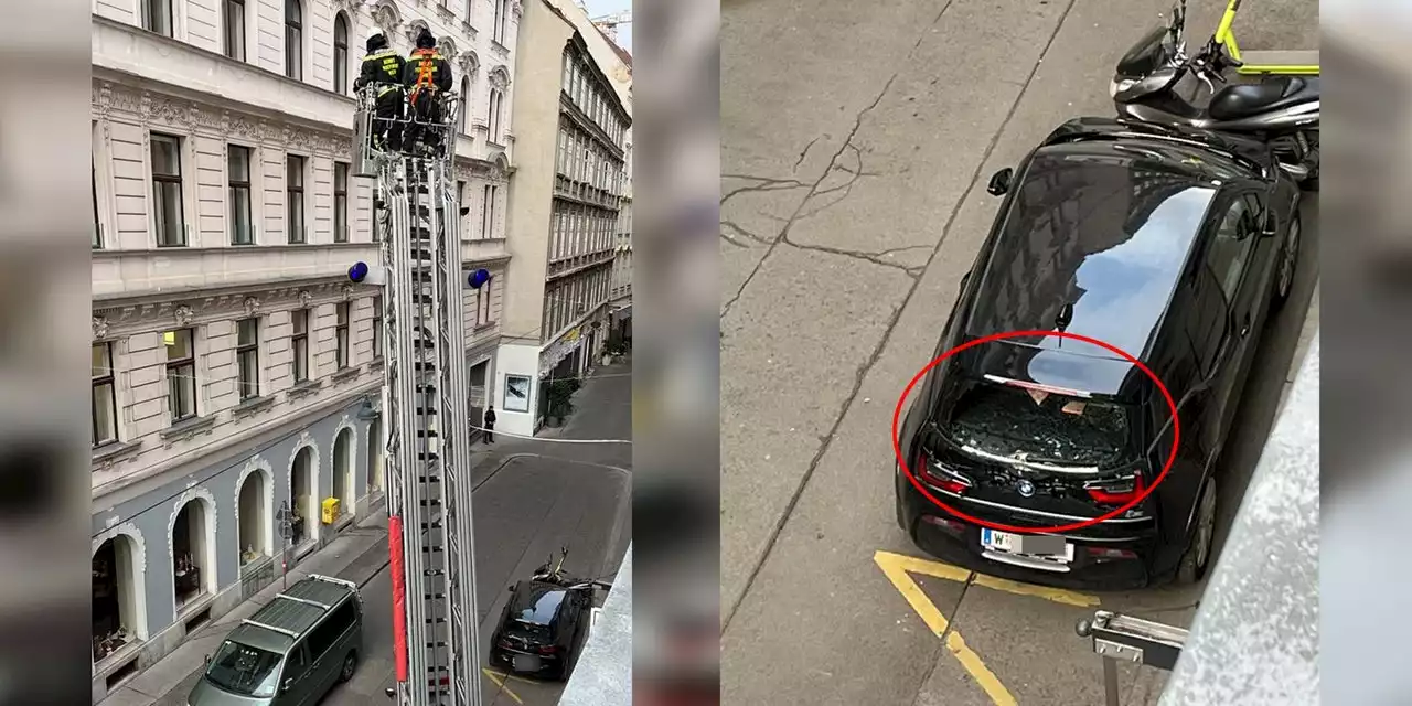 Sturm – In Wien krachen Ziegel vom Dach, zerstören BMW