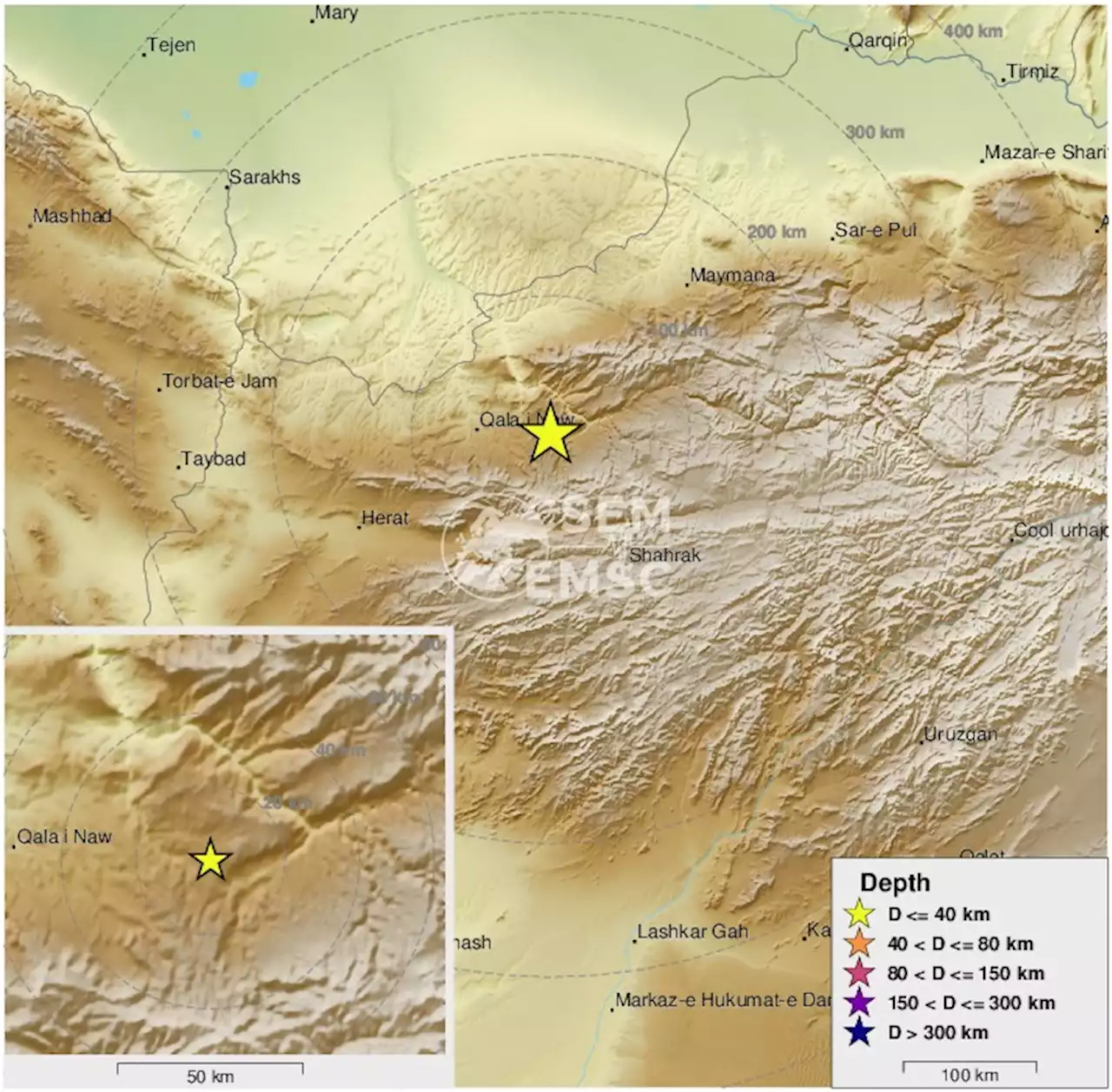 Earthquake, Magnitude 5.6 - WESTERN AFGHANISTAN - 2022 January 17, 11:40:07 UTC