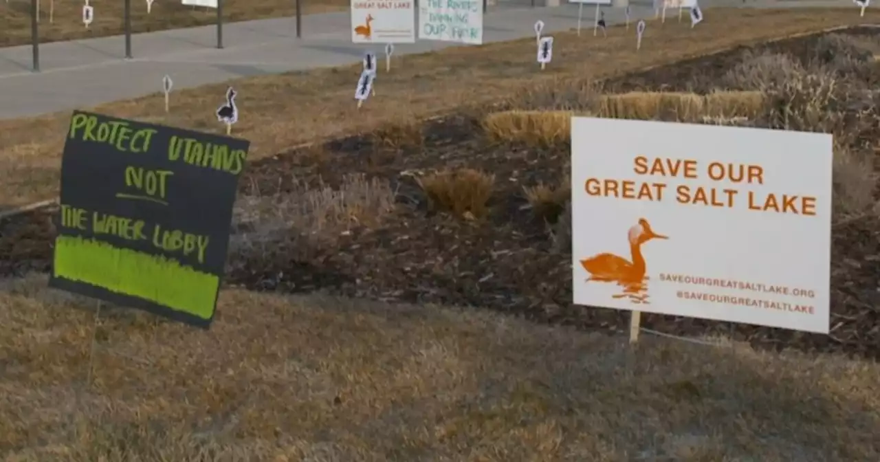 Protesters show up outside Utah capitol calling for more action to protect the Great Salt Lake