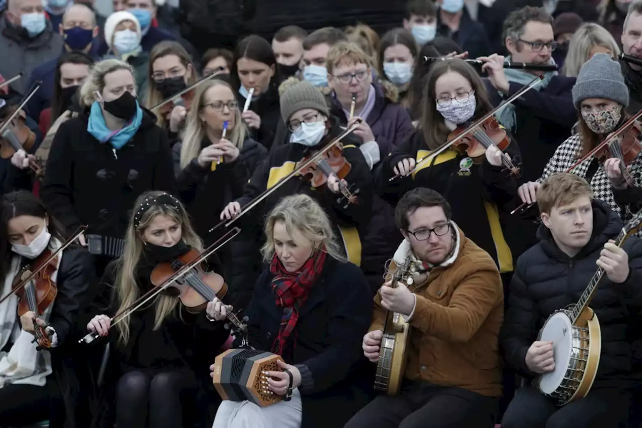 Tin whistles and tears as thousands gather for funeral of Ashling Murphy