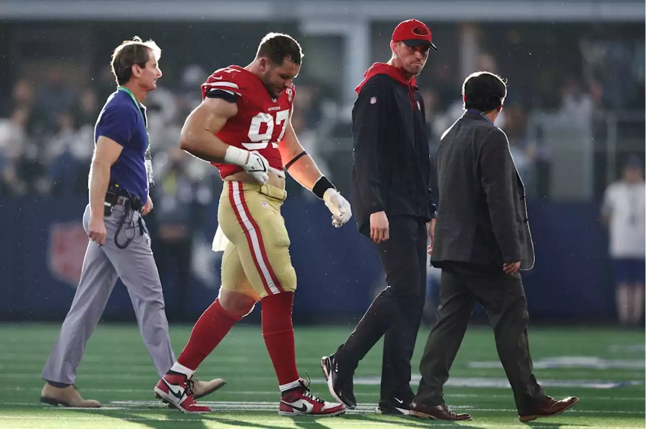 49ers’ Shanahan optimistic about Bosa, Warner and Garoppolo, who played with right shoulder sprain