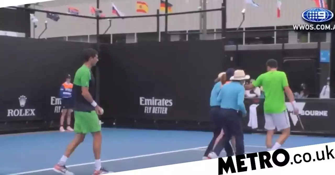 Australian Open ball girl collapses on court as tennis players rush to her aid