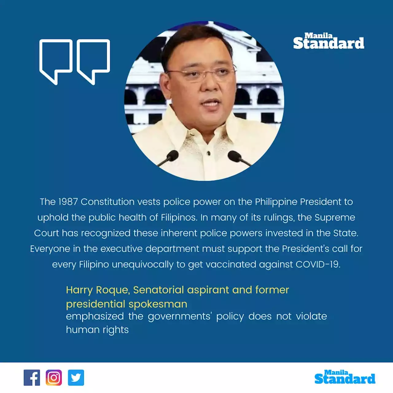 Roque: ‘No vax no ride’ policy constitutional