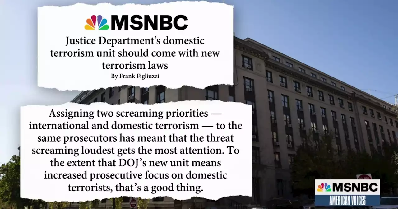 DOJ announces a new unit to combat domestic terrorism but few details on how it will function